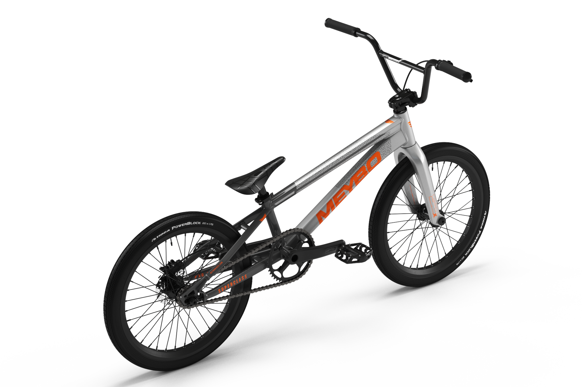 Meybo Superclass BMX Race Bike-Grey/Orange-Pro 22