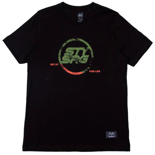 Camiseta Stay Strong Jonny Mole» con icono desgastado - Negro