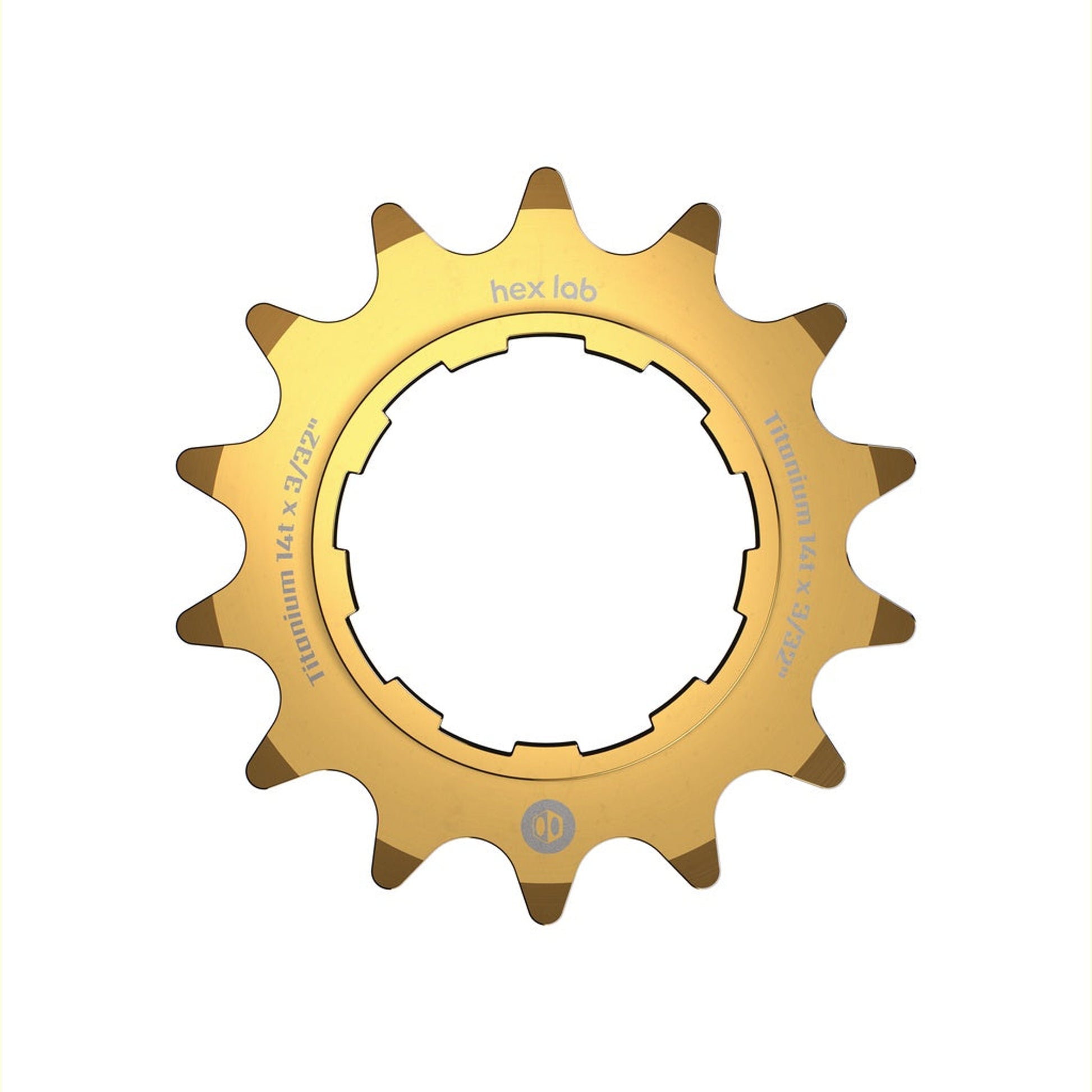 Hex Lab Single Speed Titanium Cogs - 14T Gold