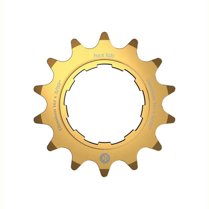 Hex Lab Single Speed Titanium Cogs - 14T Gold