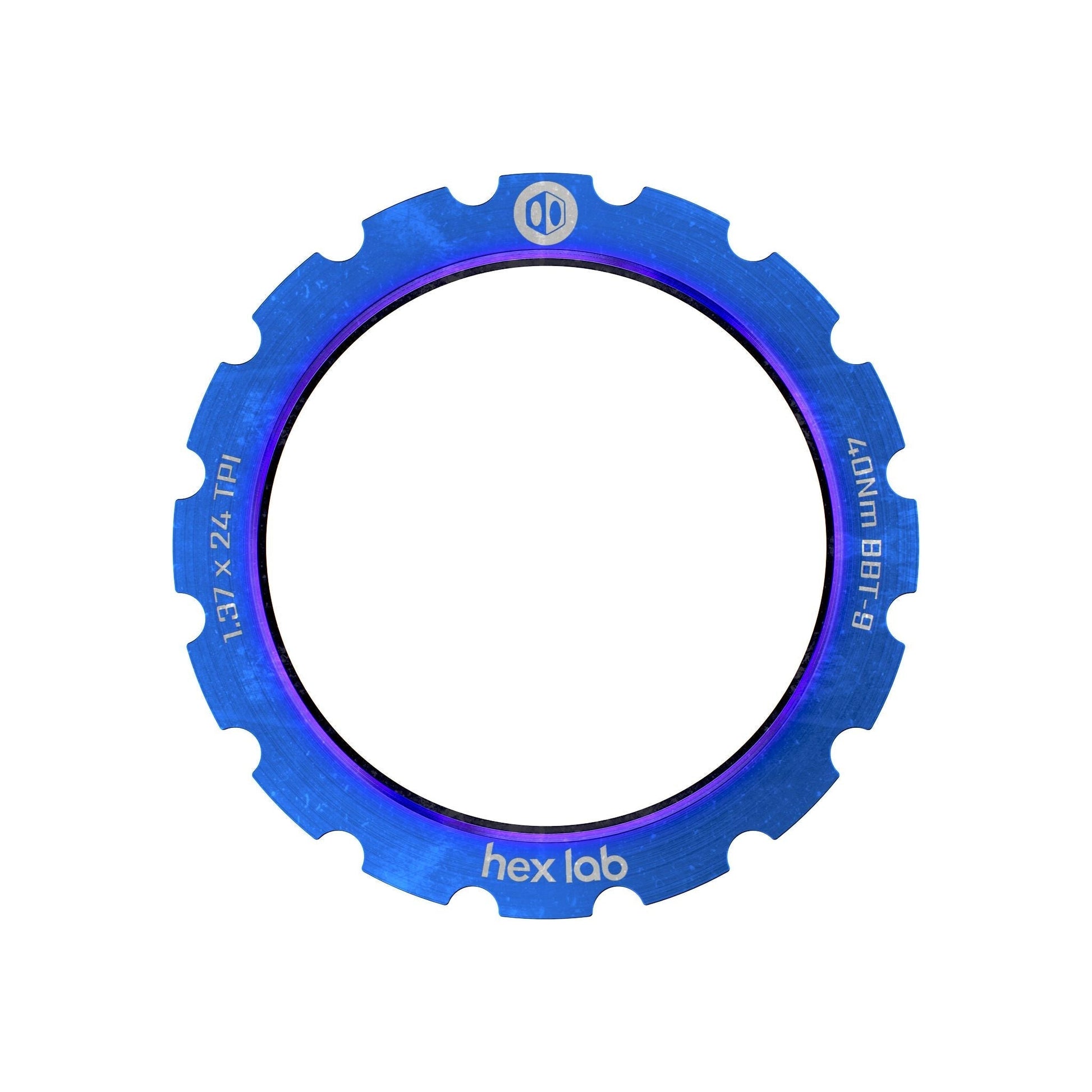 Hex Lab Titanium Lock Ring - Blue