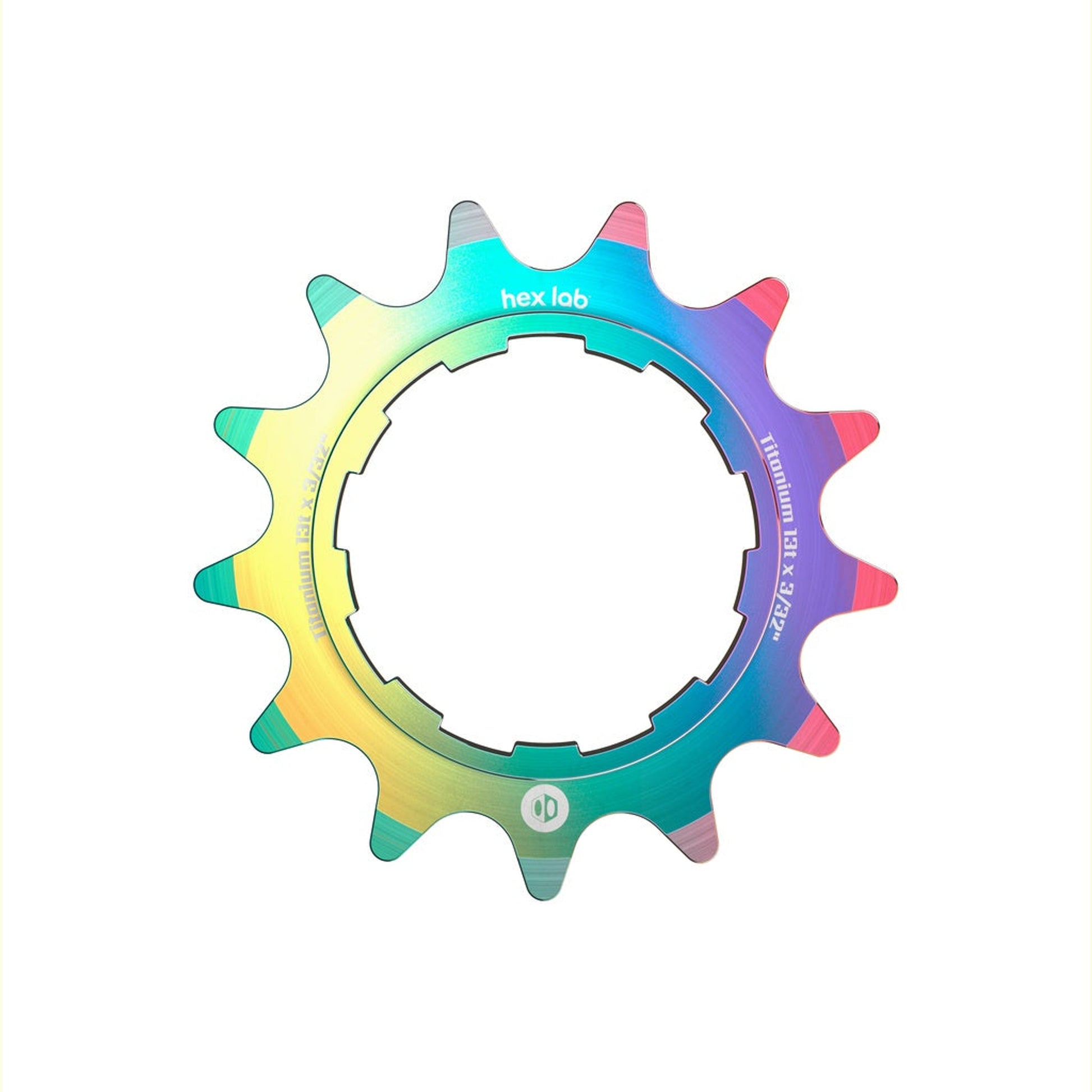 Hex Lab Single Speed Titanium Cogs - 13T Rainbow