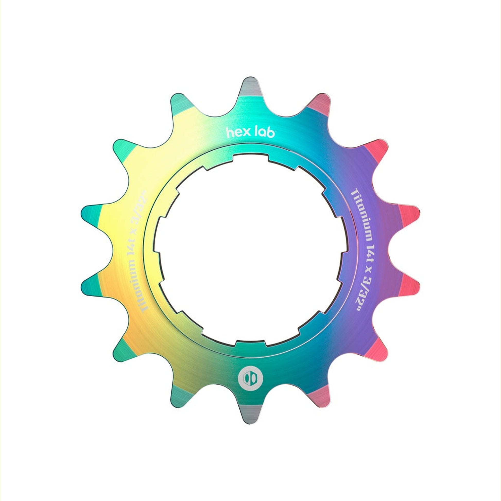 Hex Lab Single Speed Titanium Cogs - 14T Rainbow