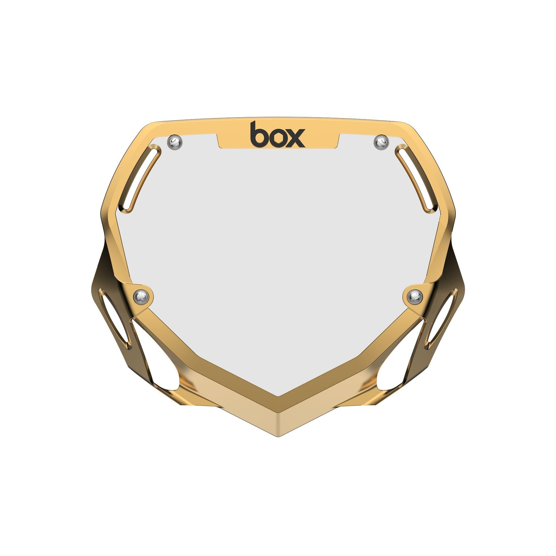 Box Two Chrome Number Plate - Large Gold