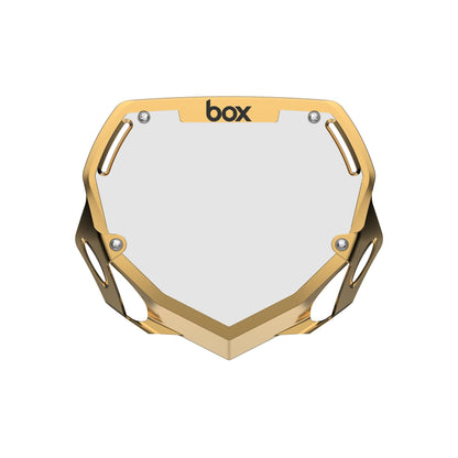 Box Two Chrome Number Plate - Large Gold