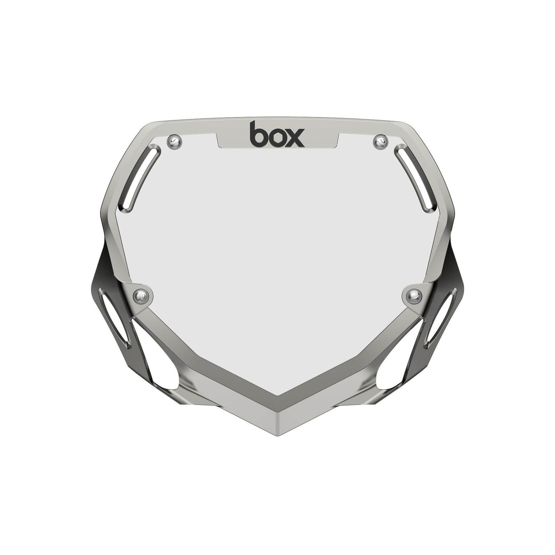 Box Two Chrome Number Plate - Large Silver
