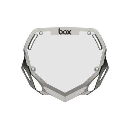 Box Two Chrome Number Plate - Large Silver