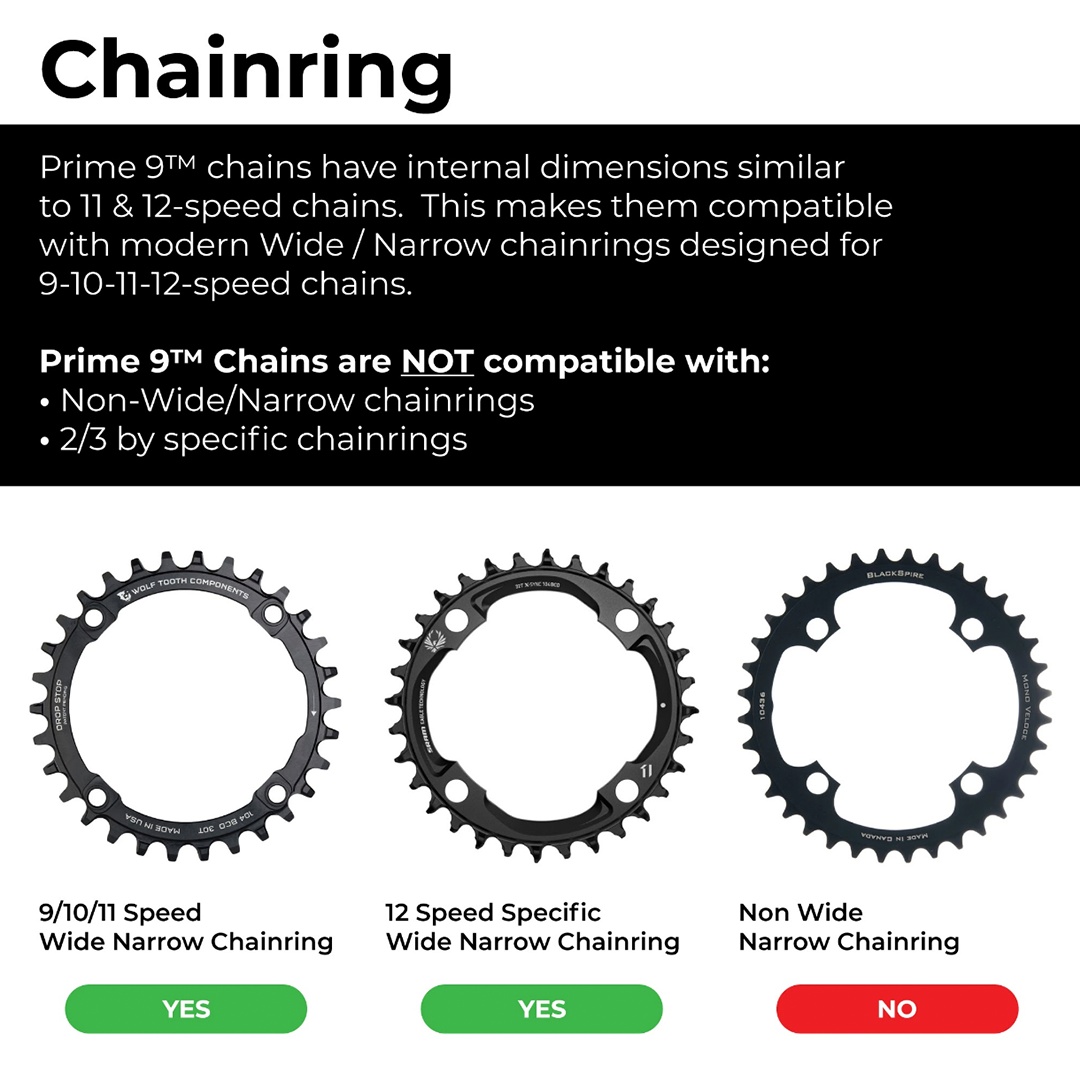 Box Three Prime 9 chainring compatibility