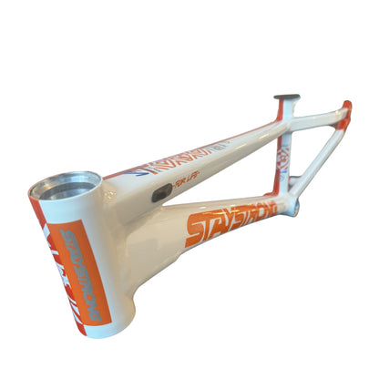 Stay Strong For Life V5.1 Disc Alloy BMX Race Frame - White/Orange