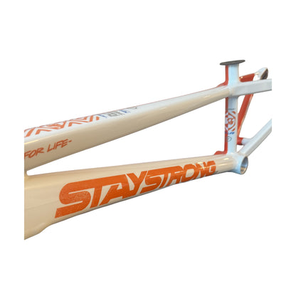 Stay Strong For Life V5.1 Disc Alloy BMX Race Frame - White/Orange