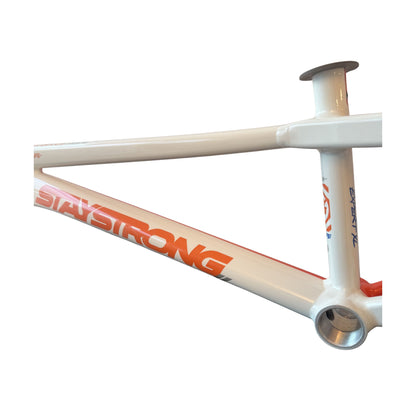Stay Strong For Life V5.1 Disc Alloy BMX Race Frame - White/Orange