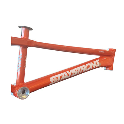 Stay Strong For Life V5.1 Disc Alloy BMX Race Frame - White/Orange