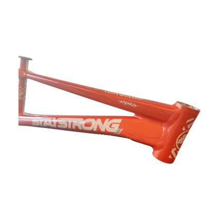 Stay Strong For Life V5.1 Disc Alloy BMX Race Frame - White/Orange