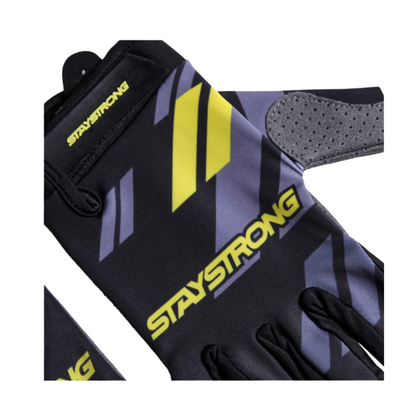 Stay Strong Multi Chevron BMX Race Gloves - Black/Yellow