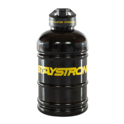 Stay Strong Word Canister Bottle - Black/ Yellow