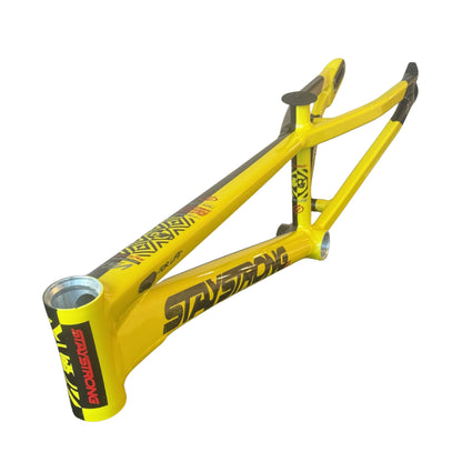 Stay Strong For Life V5.1 Disc Alloy BMX Race Frame - Black/Yellow