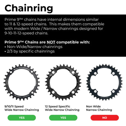 Box Two Prime 9 Chain - chainring compatibility