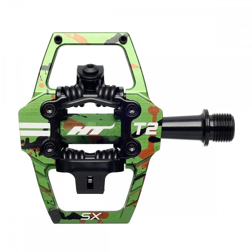HT T2-SX BMX Race Pedals - Green Camo