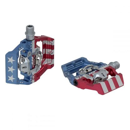 HT X2-SX BMX Race Pedals - Stars and Stripes detail