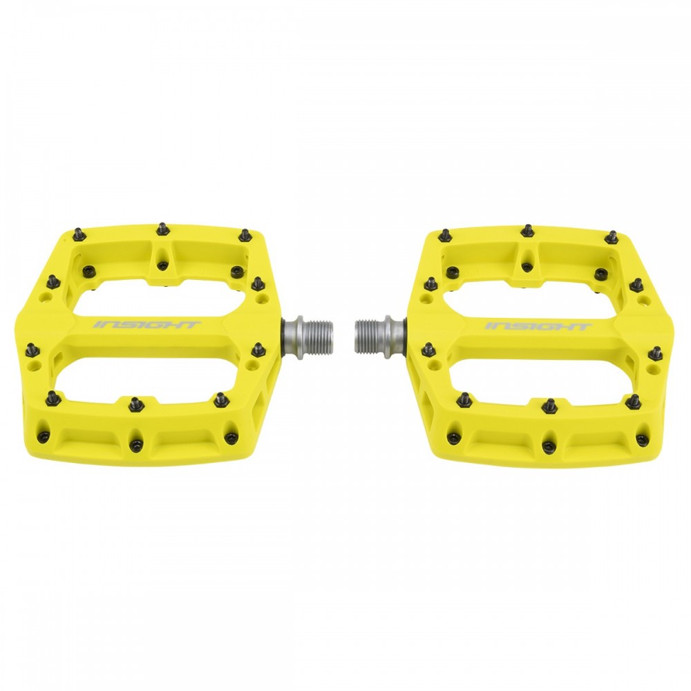 Insight Thermoplastic Pro Platform BMX Pedals - Lime Yellow detail