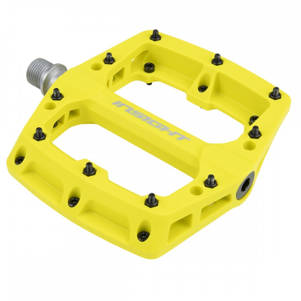 Insight Thermoplastic Pro Platform BMX Pedals - Lime Yellow detail