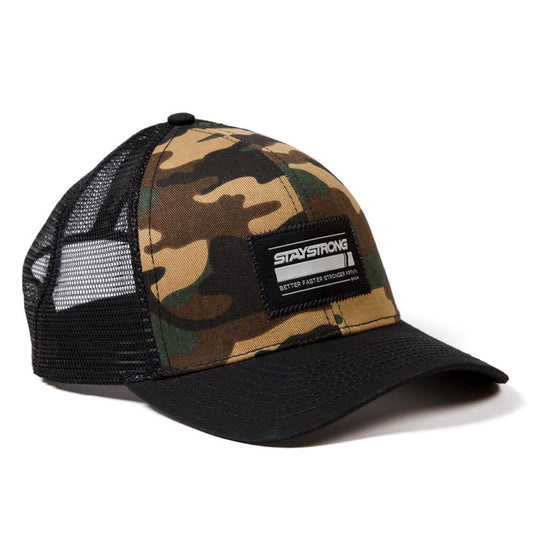 Gorra SnapBack de malla con parche Stay Strong - Camuflaje