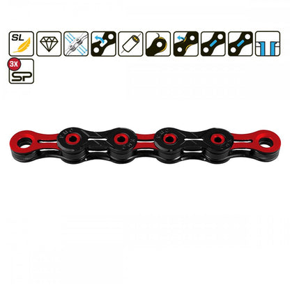 KMC DLC11 Chain Black Red