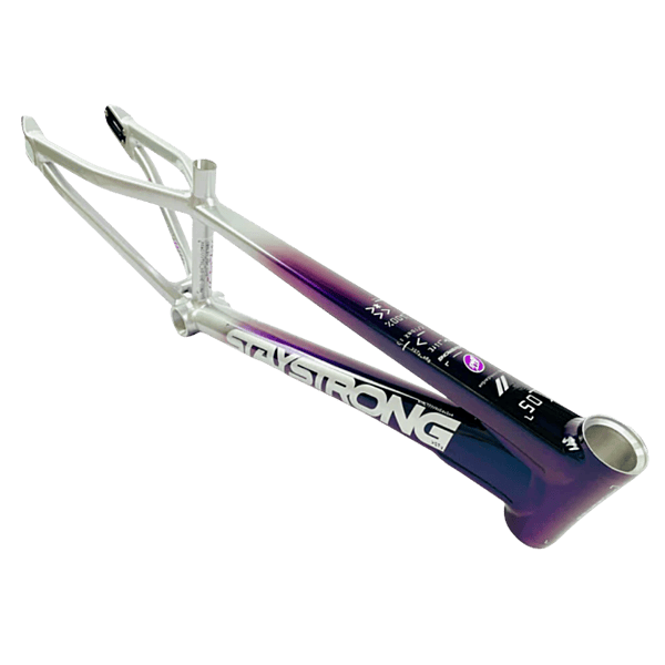 Stay Strong For Life V5 Disc Alloy BMX Race Frame - Chameleon/Silver
