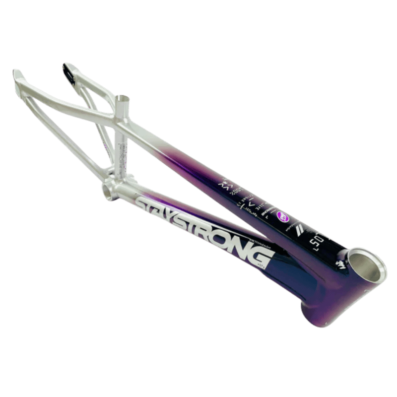 Stay Strong For Life V5 Disc Alloy BMX Race Frame - Chameleon/Silver