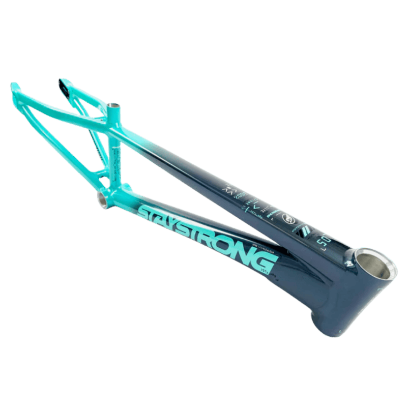 Stay Strong For Life V5 Disc Alloy BMX Race Frame - Charcoal/Mint