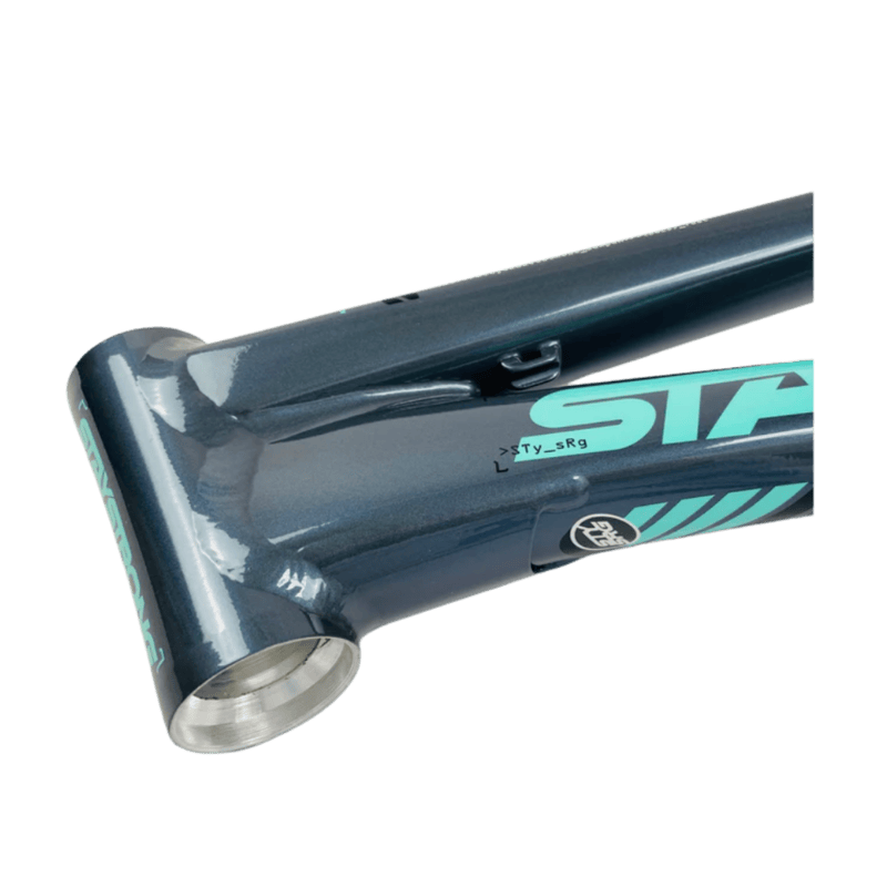 Stay Strong For Life V5 Disc Alloy BMX Race Frame - Charcoal/Mint