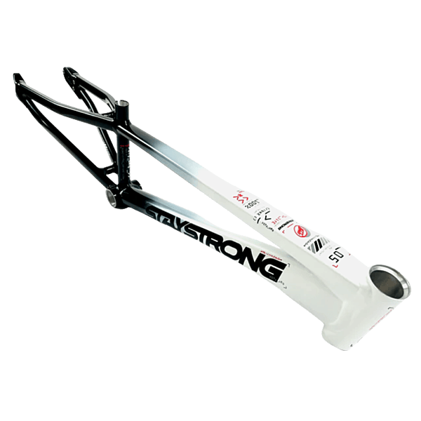 Stay Strong For Life V5 V-Brake Alloy BMX Race Frame - White/Black