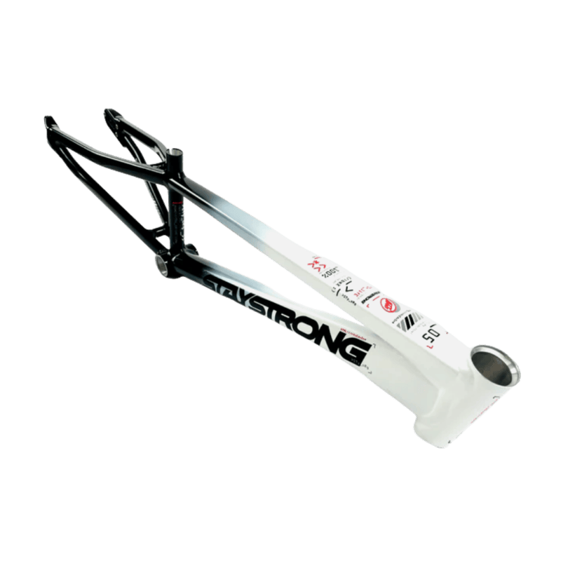 Stay Strong For Life V5 V-Brake Alloy BMX Race Frame - White/Black