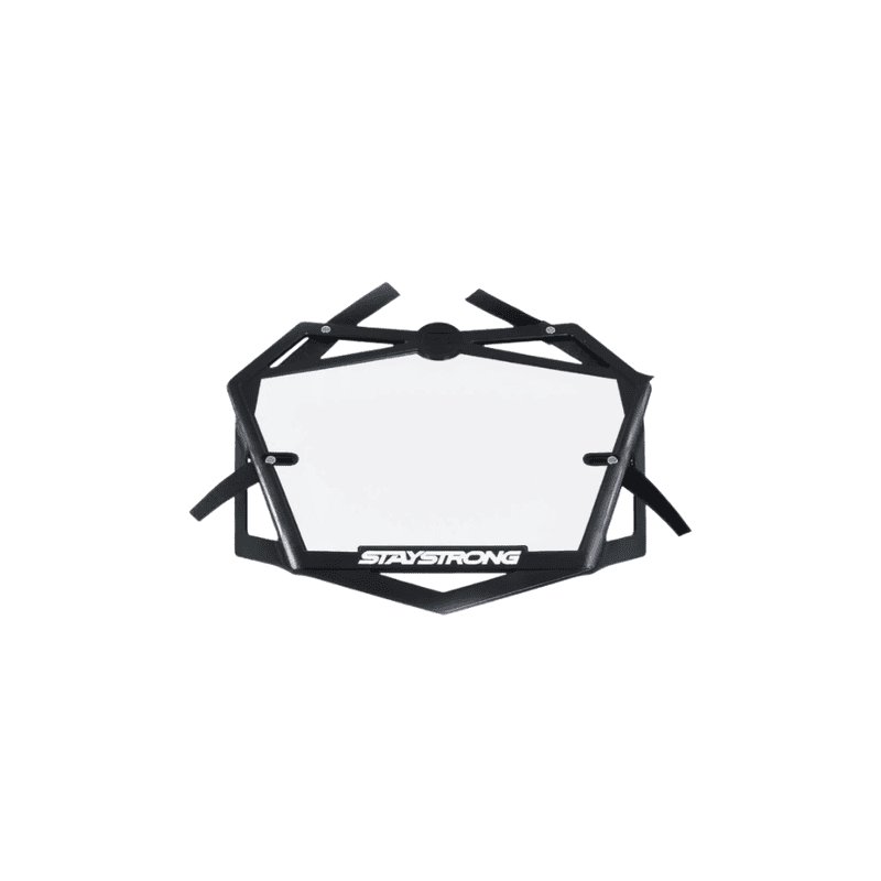 Stay Strong Primo 3D BMX Race Number Plate - Black