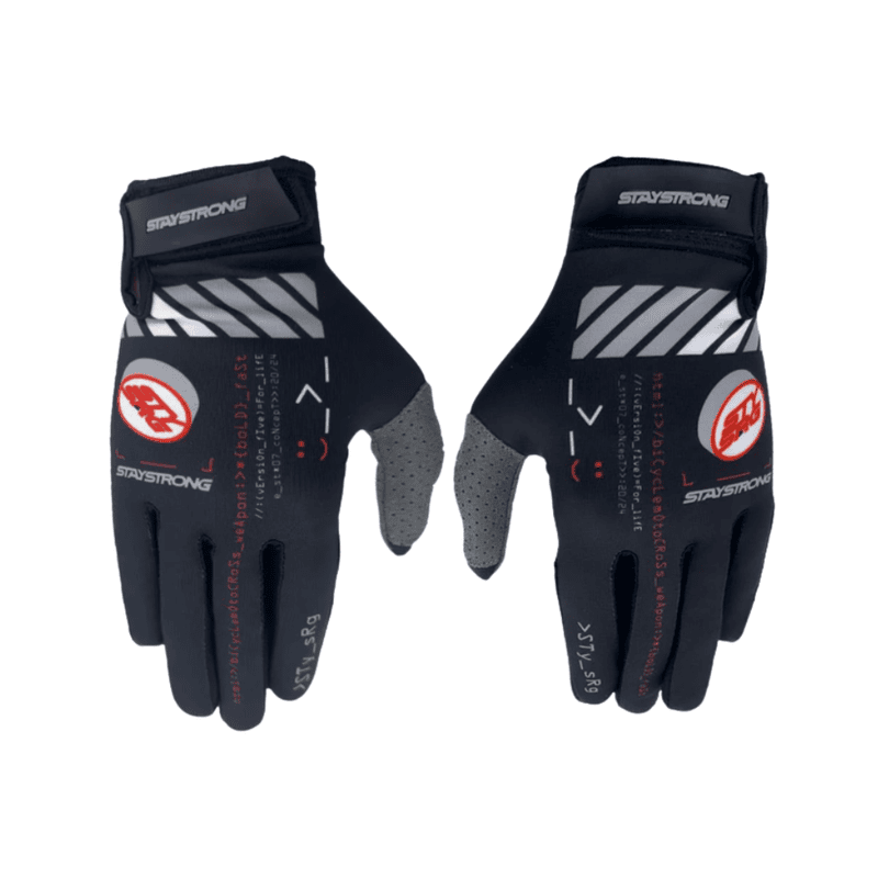 Stay Strong V5 BMX Race Gloves - Black - Adult Sizes