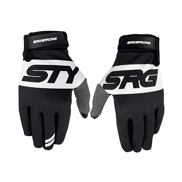 Stay Strong Classic BMX Race Gloves - Black - Adult Sizes