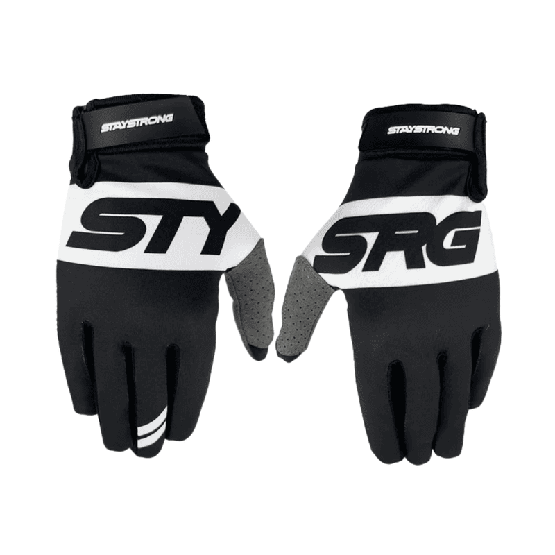 Stay Strong Classic BMX Race Gloves - Black - Adult Sizes