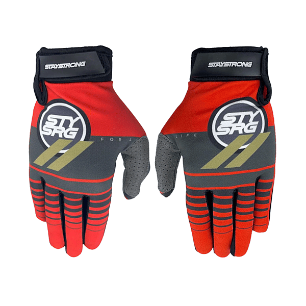 Stay Strong for Life BMX Race Gloves - Red - Adult Sizes